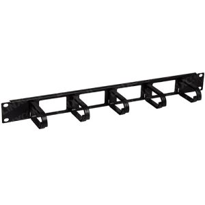 1U 19” Rack Mount Plastic 5 Ring Cable Management Bar