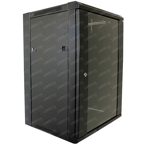 15u 19 570x450mm Wall Mounted Cabinet Model E Black Flat Pack