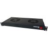 Linxcom fan tray in black with two fans side perspective