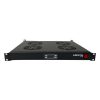Linxcom Thermostatic fan tray in black with four fans front perspective